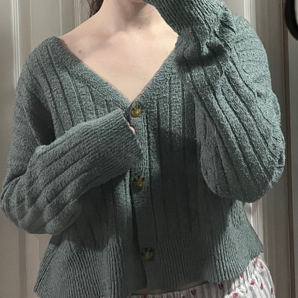 Sage Green Cardigan - Size S
